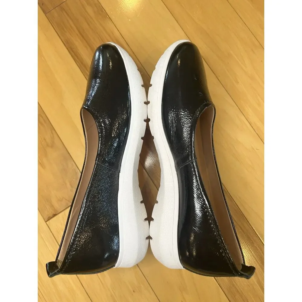 Marc Joseph Jamie Street Black and White Women's Slip-On Comfy Loafers Shoes